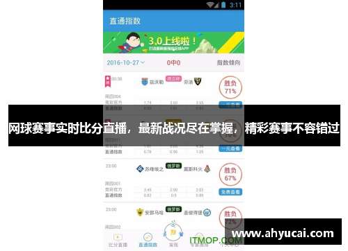 网球赛事实时比分直播，最新战况尽在掌握，精彩赛事不容错过